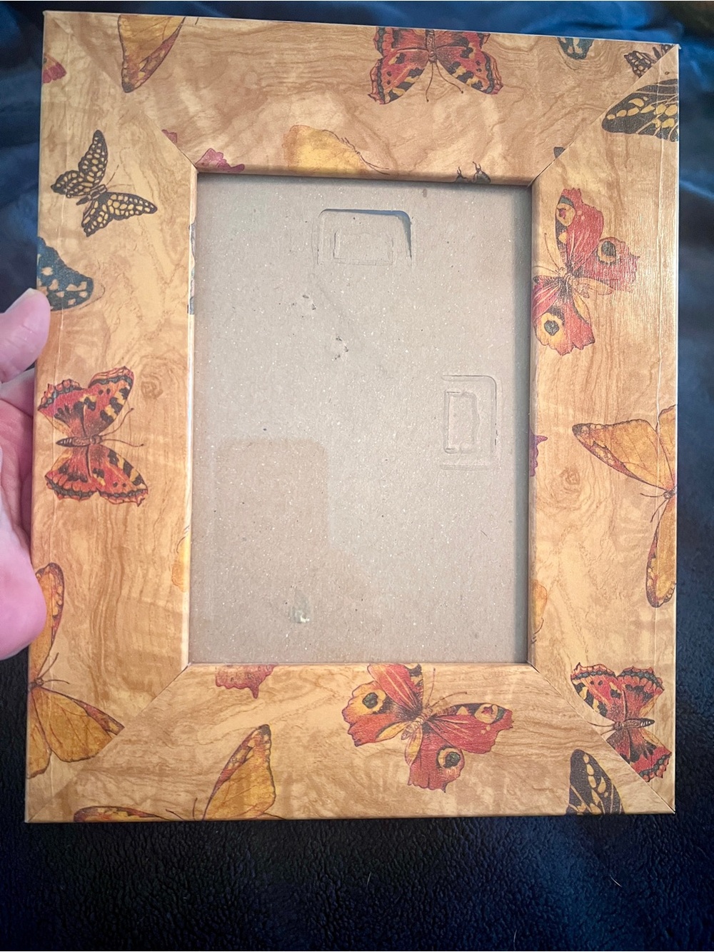 Butterfly Wood Picture Frame - Natural Brown
